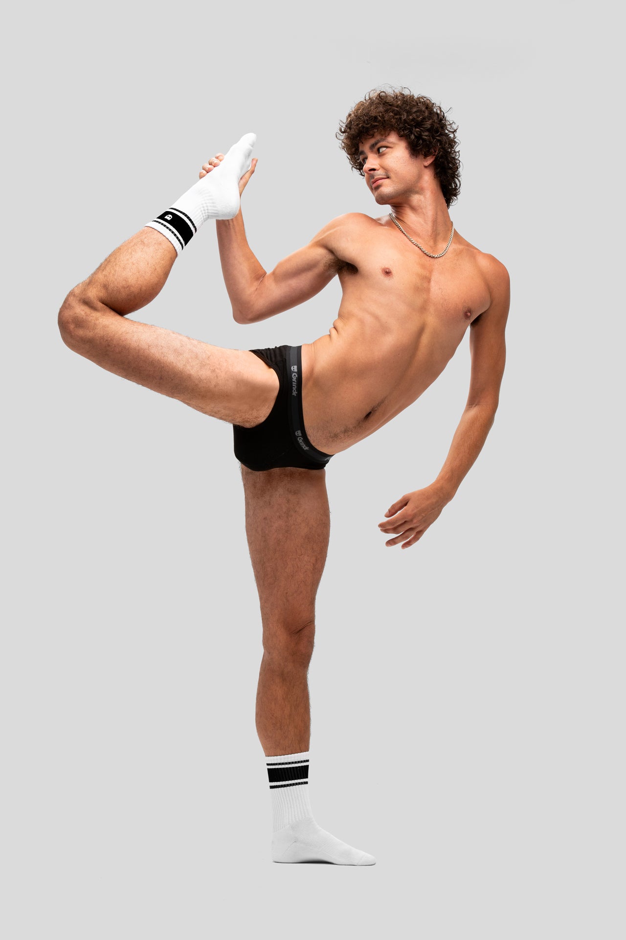 Black Stripe Crew Socks