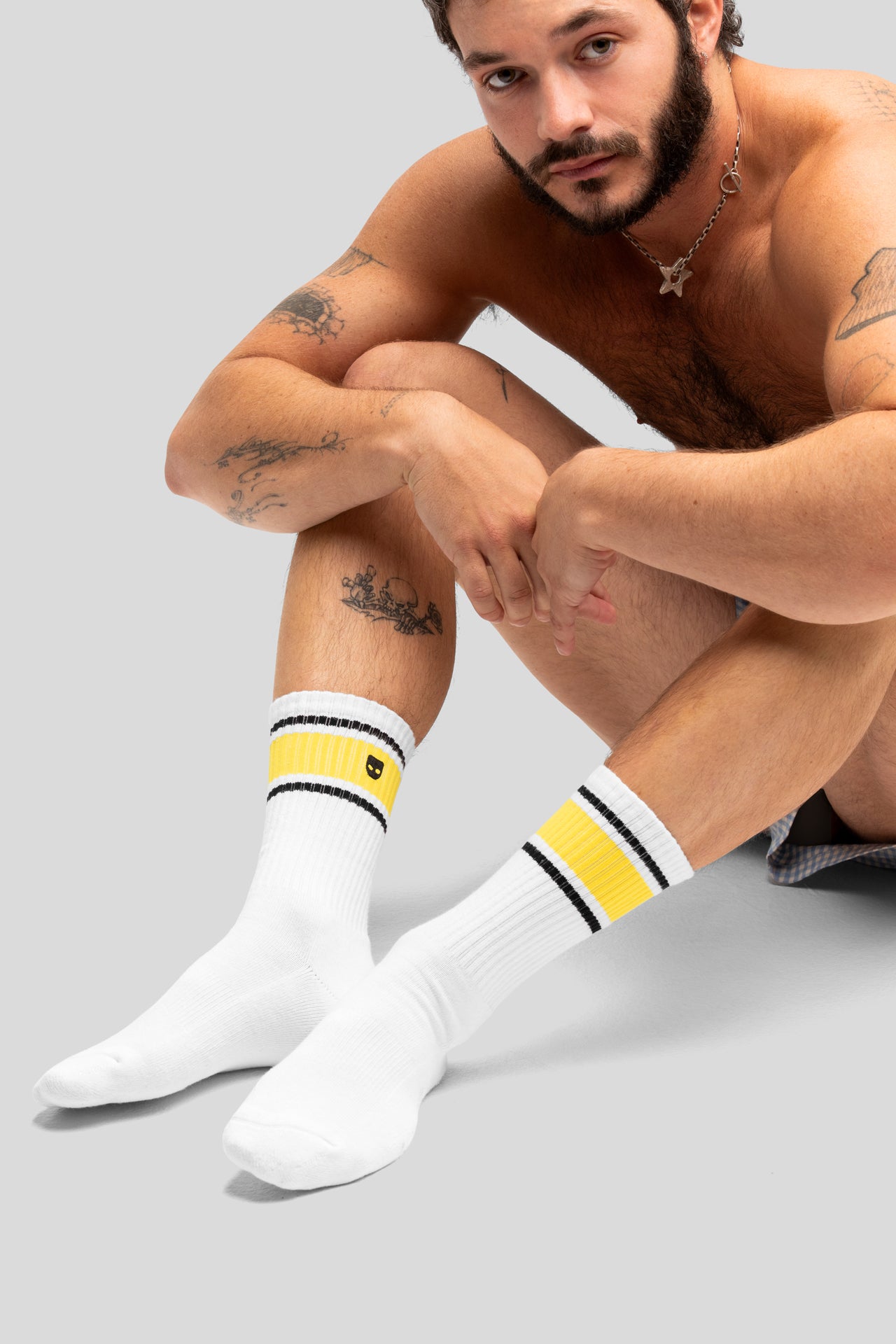 Yellow Gold Stripe Crew Socks