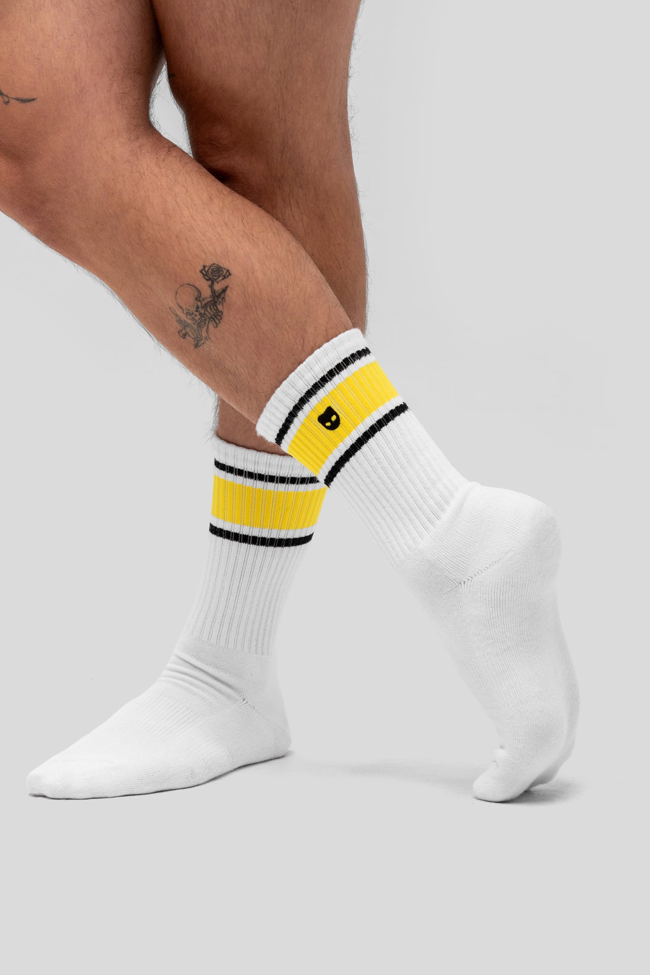 Yellow Gold Stripe Crew Socks
