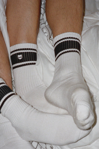 Black Stripe Crew Socks