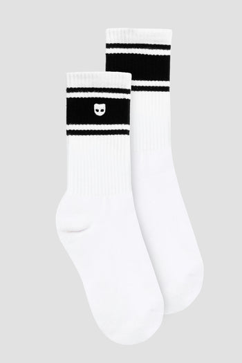 Black Stripe Crew Socks