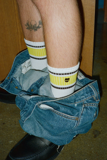 Yellow Gold Stripe Crew Socks