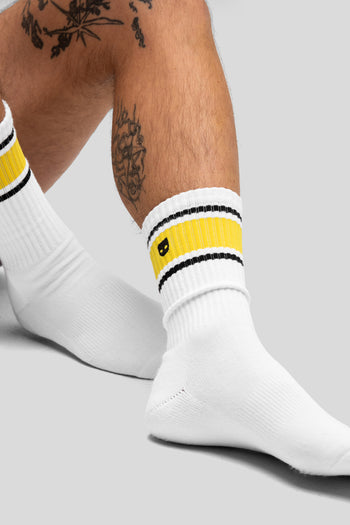 Yellow Gold Stripe Crew Socks